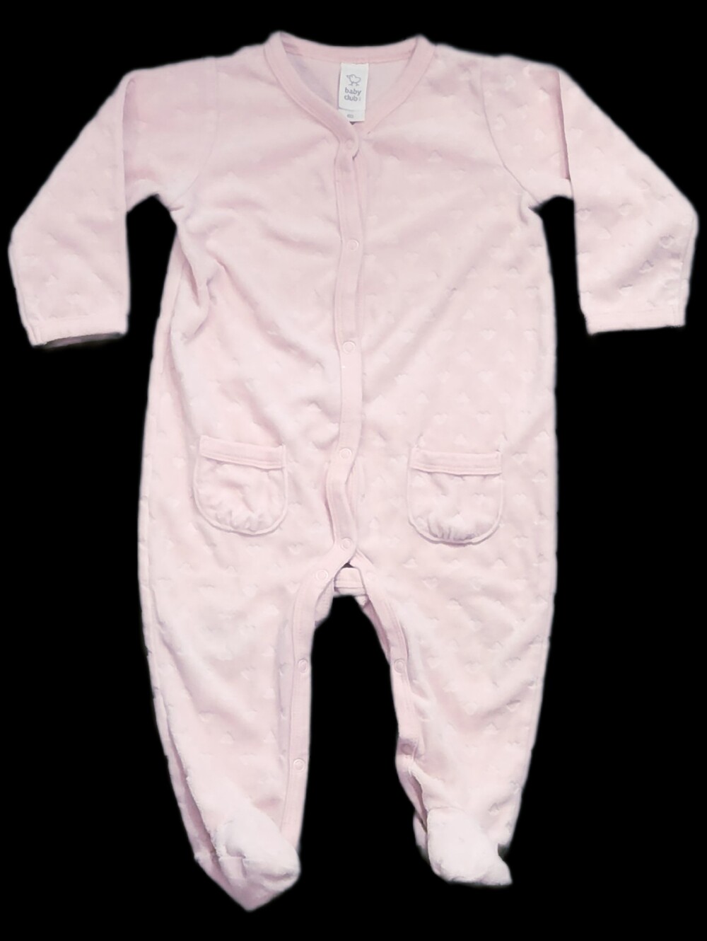 #IC12 Baby Pink Footed One-Piece Romper